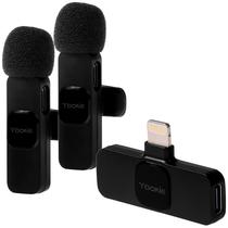 Microfone Sem Fio para Smartphone Yookie YE13 com 2 Microfones / Lightning - Preto