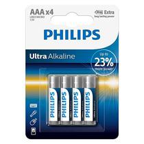 Pilha Alcalina AAA Philips Ultra Alkaline LR03E4B/97 1.5V - 4 Unidades