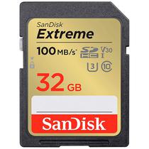 Cartao SD de 32GB Sandisk Extreme SDSDXVT-032G-Gncin de 100MB/s - Preto/Dourado