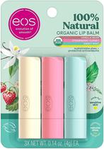 Protetor Labial Eos 100% Natural Organic Lip Balm 4G (3 Unidades)