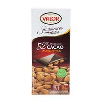 Chocolate Sin Azucar Valor 52% Cacao Almendras 150G