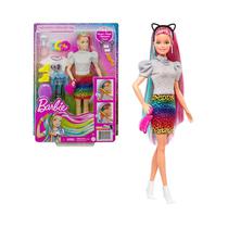 Ant_Muneca Barbie Mattel GRN80 Leopard Rainbow Hair