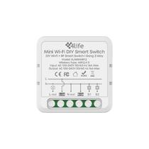 Interruptor Inteligente 4LIFE Mini Wifi Diy Smart Switch 1 Gang 3 Way + RF FLMINIWRF2 Compativel com Alexa / Google Home Assistant / 100-240V 50-60HZ / App Tuya / Smart Life - Branco