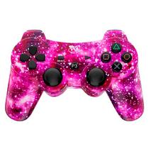 Controle PS3 Playgame Dualshock Galaxy Pink