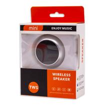 Mini Speaker / Caixa de Som Enjoy Music TWS com Bluetooth / MP3 / FM / TF Card / 450MAH / 3W - Cinza