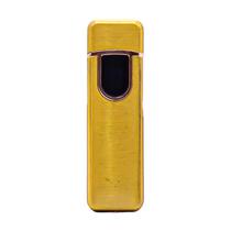 Isqueiro de Metal Eletrico Recarregavel Lighter Classic USB 3602 - Dourado