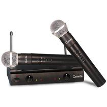 Microfone Sem Fio Quanta QTMIC103 800MV (2 Unidades) - Preto