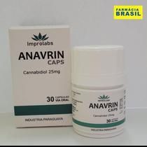CBD Cannabidiol Caixa 30 Capsulas, Comprimidos Anavrin 25MG Livre de THC Tem Registro Sanitario.
