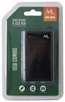 Hub USB Mtek HR-008 3 Portas + Leitor de Cartao de Memoria Preto