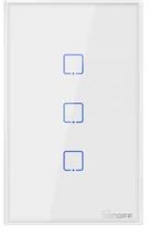 Interruptor de Parede Smart Sonoff T2US3C Wi-Fi/3 Botoes Bivolt Branco