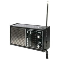 Radio Portatil Ecopower EP-F96B - USB/SD - AM/FM/SW - Bluetooth - com Lanterna e Panel Solar - Preto