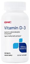 GNC Vitamin D-3 125MCG (5000 Iu) 180 Tabletas