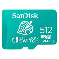 Cartao de Memoria Micro SD Sandisk Nintendo Switch 512GB 100MBS - SDSQXAO-512G-GNCZN