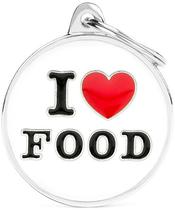 Medalha de Identificacao Myfamily Charms Circulo Grande "I Love Food" CH17LOVEFOOD