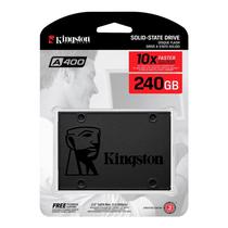 SSD Kingston A400, 240GB, 2.5", SATA 3, Leitura 500MB/s, Gravacao 350MB/s, SA400S37/240G