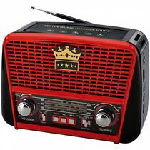 Radio Portatil AM/FM/SW Megastar RX455BTR 500 Watts P.M.P.O com Bluetooth Bivolt - Preto/Vermelho