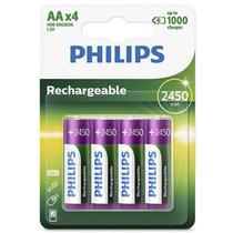 Pilhas Recarregavel Philips AA com 4 Pilhas / 2450MAH - R6B4A245/97
