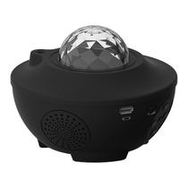 Speaker / Caixa de Som Luminaria LED Luo LU-2112 Galaxy Light Portatil Recarregavel / com Controle / 5V / 2A - Preto