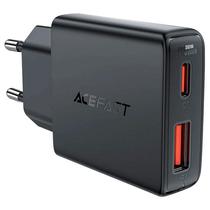 Carregador Acefast A69 30W USB-A+C Negro