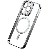 Estojo Protetor + Pelicula Protetora Da Serie Glitter Baseus para iPhone 14 Pro Magsafe - Prateado/Transparente (ARMC011212)