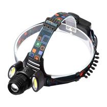 Lanterna LED para Cabeca Headlight Rotary Zoom ZLZ0927 com 3 Leds - Preto/Vermelho