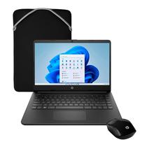 Notebook HP 14-DQ0526LA 14.0" Intel Celeron N4120 128GB SSD 4GB de Ram + Mouse e Capa - Preto