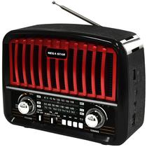 Radio Portatil AM/FM/SW Megastar RX458BTR 500 Watts P.M.P.O com Bluetooth Bivolt - Preto/Vermelho