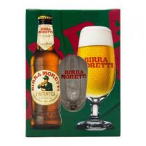 Kit Cerveja Birra Moretti 4 Long Neck 330ML + 1 Copo Personalizado
