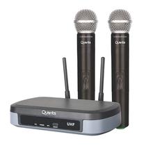 Microfone Quanta QTMWU104 2 Microfones / Bivolt - Preto