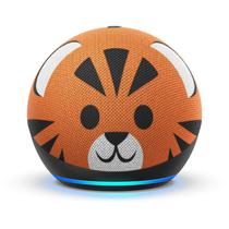 Speaker Amazon Echo Dot Kids Edition Tiger - com Alexa - 4A Geracao - Wi-Fi - Laranja e Preto