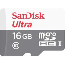 Cartao Microsd de 16GB Sandisk Ultra SDSQUNS-016G-GN3MA de 80MB/s - Cinza/Branco