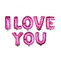 Ant_Baloes Frase I Love You Pink