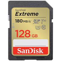Cartao SD DE128GB Sandisk Extreme SDSDXVA-128G-Gncin de 180MB/s - Preto/Dourado