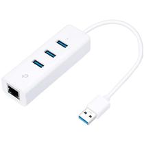 Hub USB TP-Link UE330 com 3 Portas USB 3.0 e Porta Ethernet - Branco