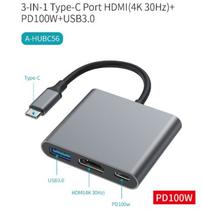 Hub USB-C Sate A-HUBC56 USB3.0/HDMI 4K/USB-C 3IN1