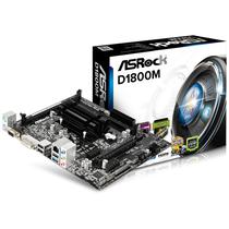 Placa Mãe Asrock D1800M com Celeron J1800 HDMI/2 DDR3 /USB 3.0/Micro ATX - Preto