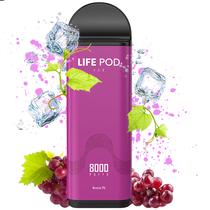 Vape Descartavel Life Pod Eco 8000 Puffs com 50MG Nicotina - Grape Ice
