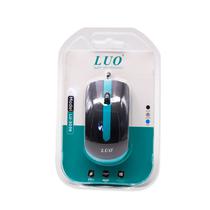 Mouse Optical com Fio USB 4.0 Luo LU-3039 Optical 1600 Dpi - Preto/Verde