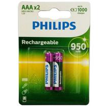 Pilhas Recarregavel Philips AAA com 2 Pilhas / 950MAH - R03B2A95/97