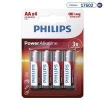 Pilha Alcalina AA Philips Power Alkaline LR6P4B / 97 1.5V - 4 Unidades