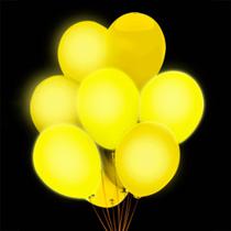 Ant_Baloes de LED Iluminados Amarelo Liso 5PCS