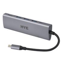 Hub Hye HYEHU53 - 5 Portas - USB Tipo C - Cinza