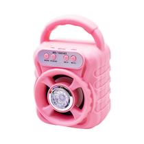Caixa de Som / Speaker Mobile Multimedia MS-1605BT com Bluetooth / FM Radio / USB/ TF / LED Color Full / Recarregavel - Rosa