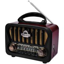 Radio Portatil AM/FM/SW Megastar RX309BTM 600 Watts P.M.P.O com Bluetooth Bivolt - Marrom/Preto