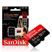 Cartao de Memoria Micro SD Sandisk Sdsqxcu 64GB Extreme Pro 200 MB/s
