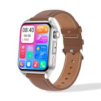 Smartwatch Blulory Glifo Ae Tela 1.78", Bluetooth, 240MAH, Android/Ios com Pulseira de Couro - Prata