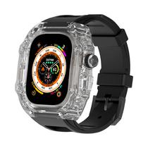 Relogio Smartwatch Blulory Glifo 9 do com Bluetooth e 3 Pulseiras ( Preto / Transparente ) - Black