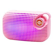 Caixa de Som / Speaker Mobile Multimedia MS-2222BT com Bluetooth / FM Radio / USB / TF / LED Color Full / Recarregavel - Rosa