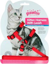 Correia de Peito para Gatos Vermelho - Pawise Kitten Harness With Leash 28001