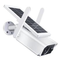 Camera de Seguranca Mannatech Externa Inteligente Solar SWD1318 IP66 / 4MP / Wifi / Deteccao Humana / App Icsee - Branco